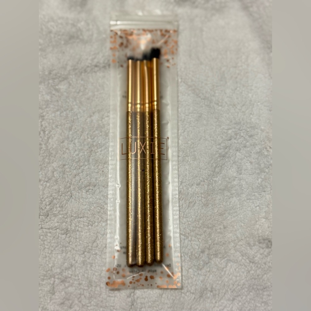 Luxie Gold Glitter Mini Eye Brush Set